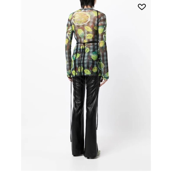 NEW Ottolinger Mesh Wrap Longsleeve Lemon Print Size: S - Picture 7 of 10